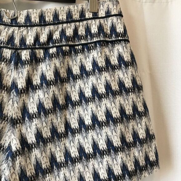 Anthropologie Cartonnier Larimar Ikat Blue Motif High Waist Short Womens 10 - Picture 8 of 12